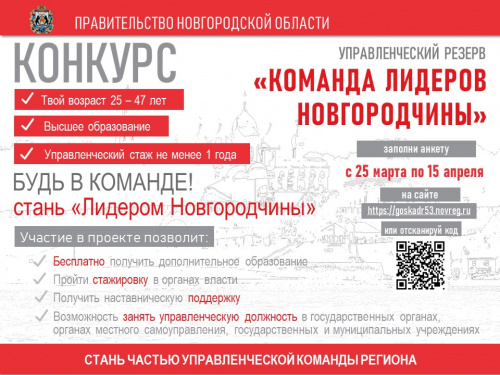 Старт конкурса «Команда лидеров Новгородчины»